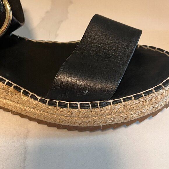 EOS Larah Wedge Espadrille Platform Black Sandal Size 8.5 (39) - Picture 12 of 16